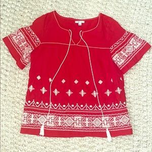 Sophie Max red and white embroidered top!